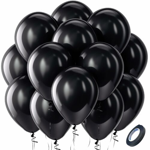 12 Inch Black Latex Balloons 100pcs