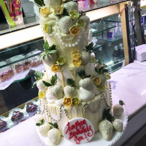 White Chanel Wedding Cake