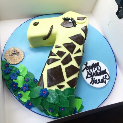 Giraffe Number One Cake