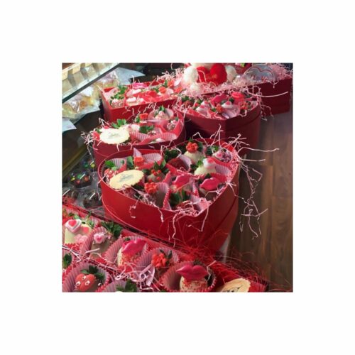 Dozen Love Dipped Strawberries In Love Heart Gift Box