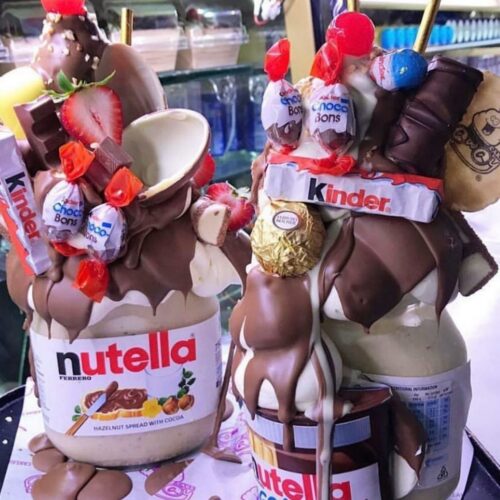 Nutella Blended Luxurious Vanilla Hand Scooped Ice Cream