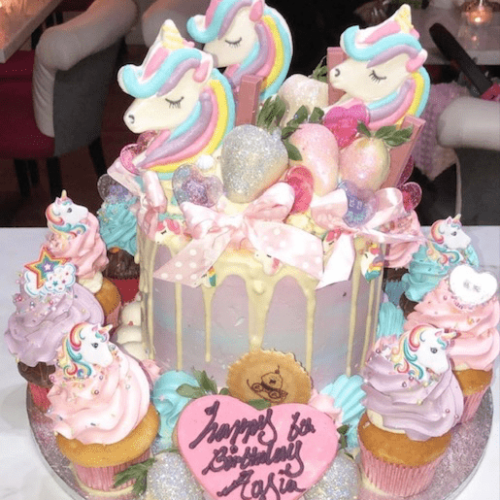 Unicorns do Exist Cake and Cupcakes