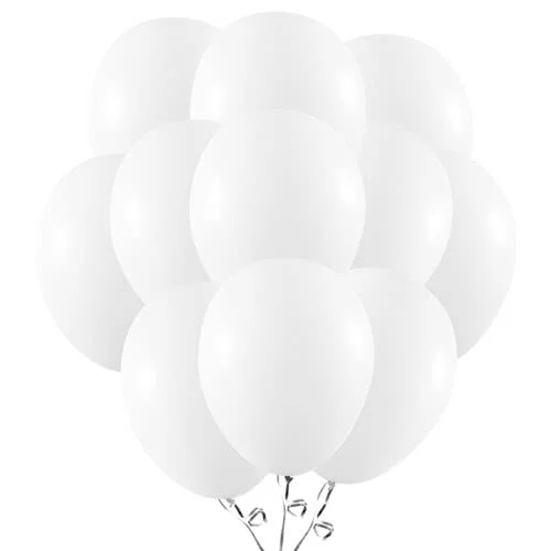 12 Inch White Latex Balloons 100pcs